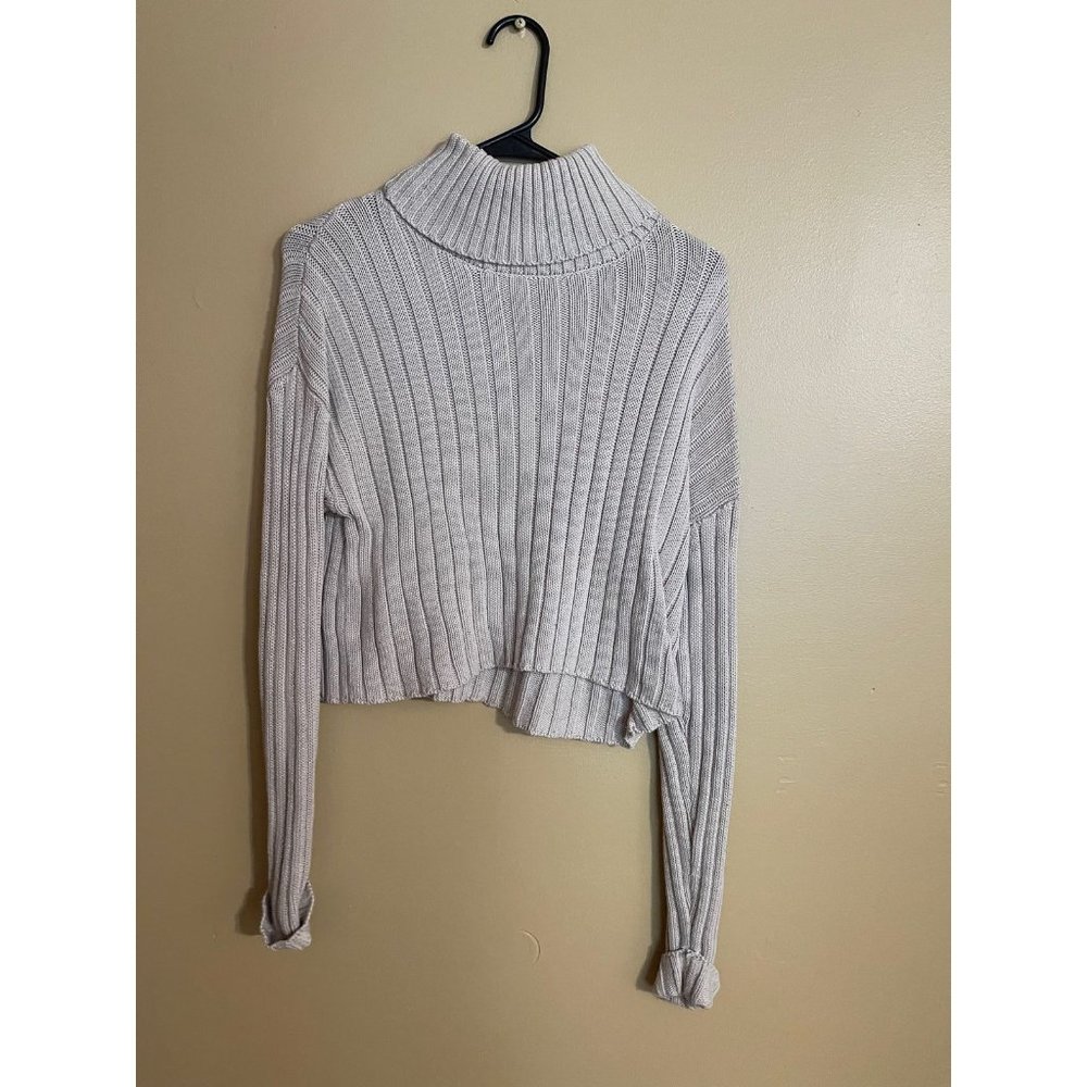 Forever 21 Cropped Nude Turtleneck Sweater